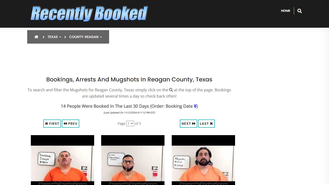 Bookings, Arrests and Mugshots in Reagan County, Texas - Recently Booked