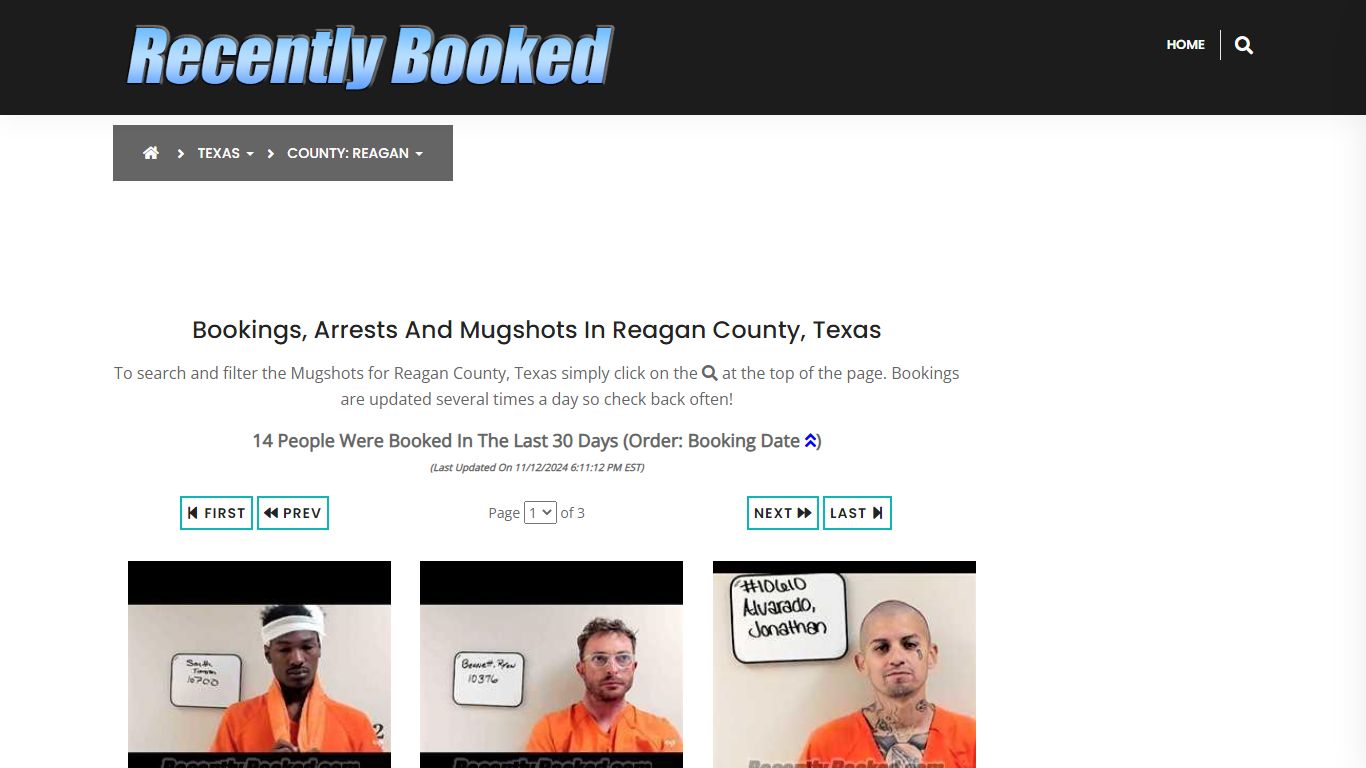 Bookings, Arrests and Mugshots in Reagan County, Texas - Recently Booked