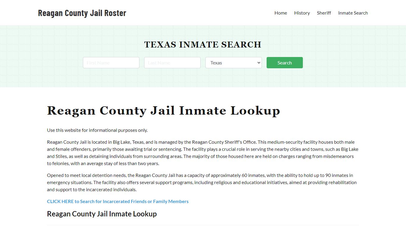 Reagan County Jail Roster Lookup, TX, Inmate Search